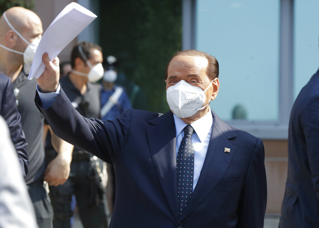APTOPIX Virus Outbreak Italy Berlusconi